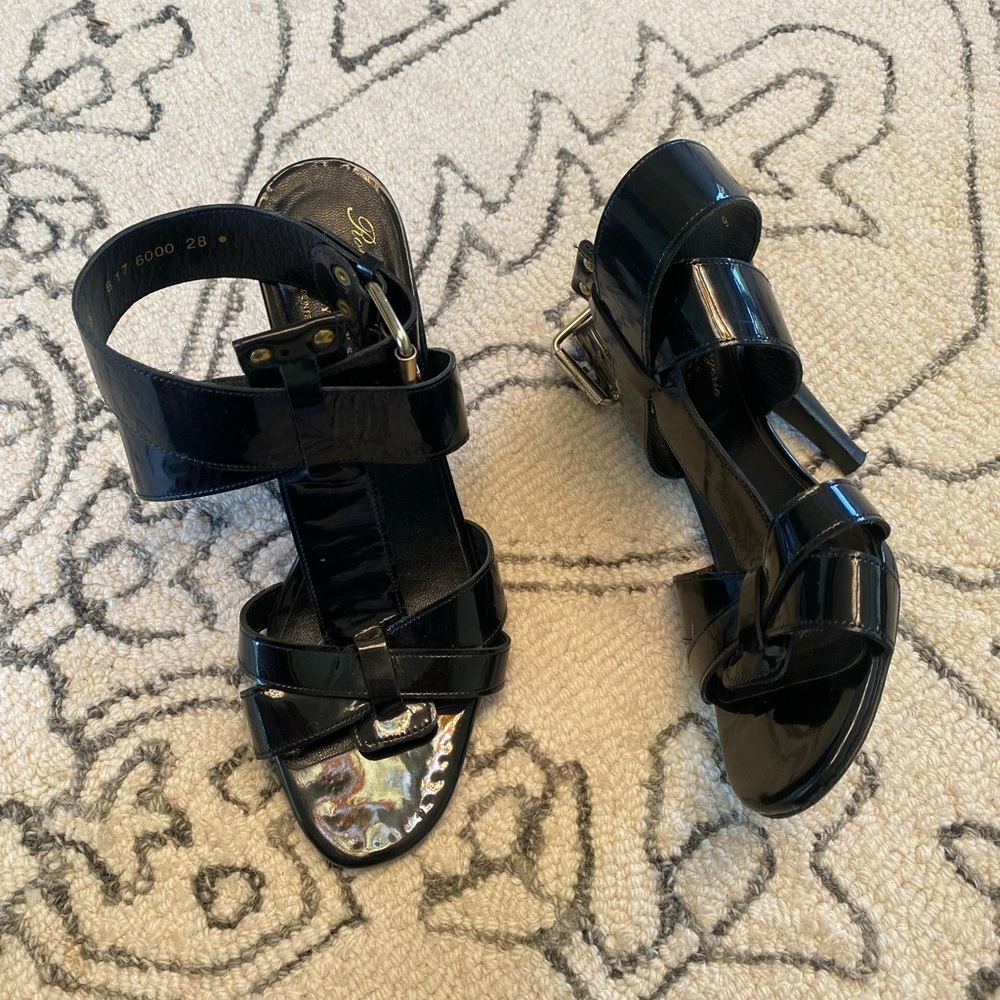 Robert Clergerie x Barneys NY Black Patent Leather Strappy size 39 - Picture 6 of 9